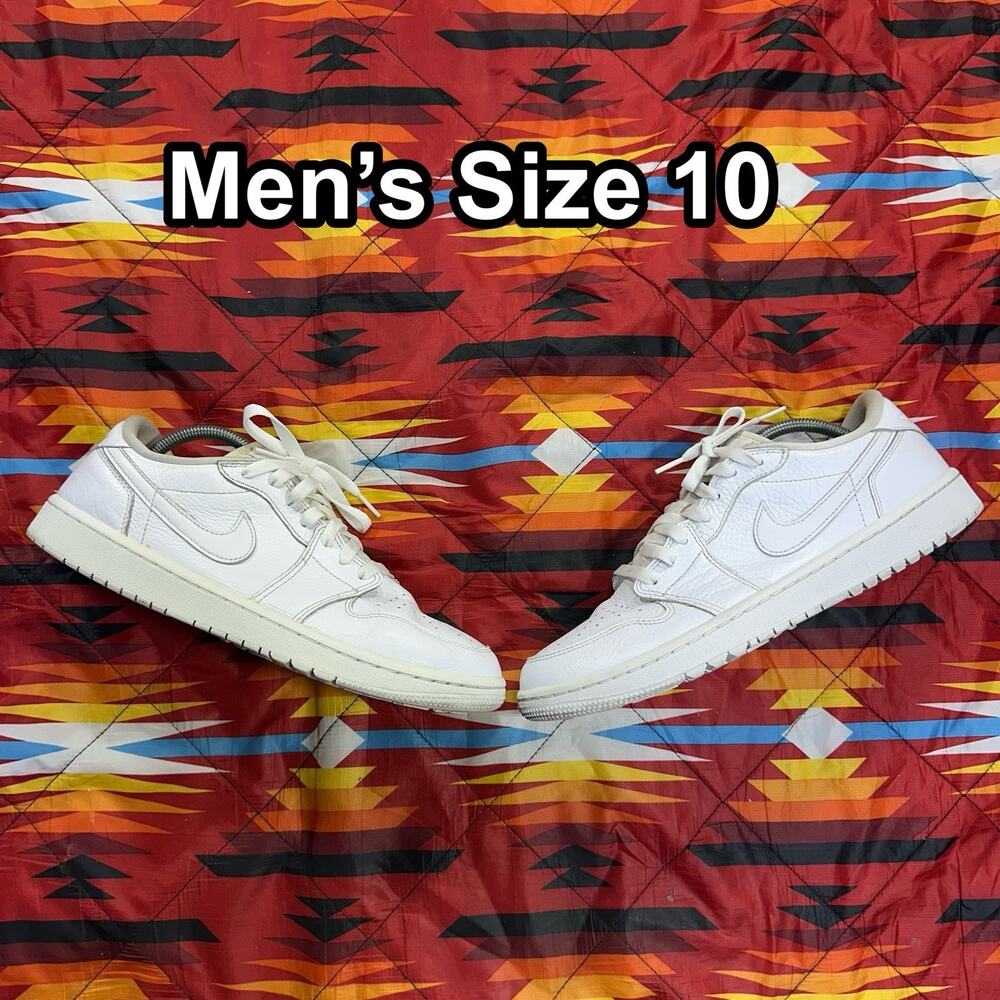 Nike Air Jordan 1 Retro Low Golf Shoes Triple White DD9315-101 Men’s Size 10